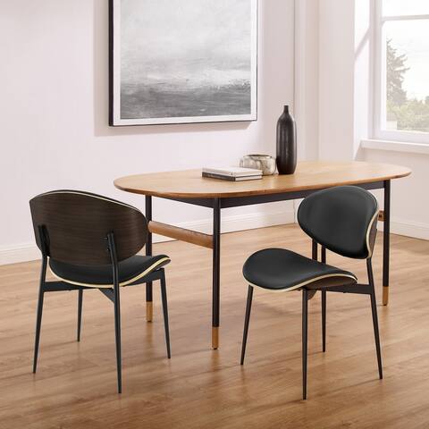 Art Leon Top Grain Leather Dining Chairs (Set of 2)