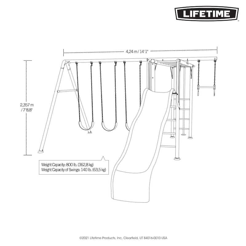 Lifetime Monkey Bar Adventure Swing Set (Earthtone)