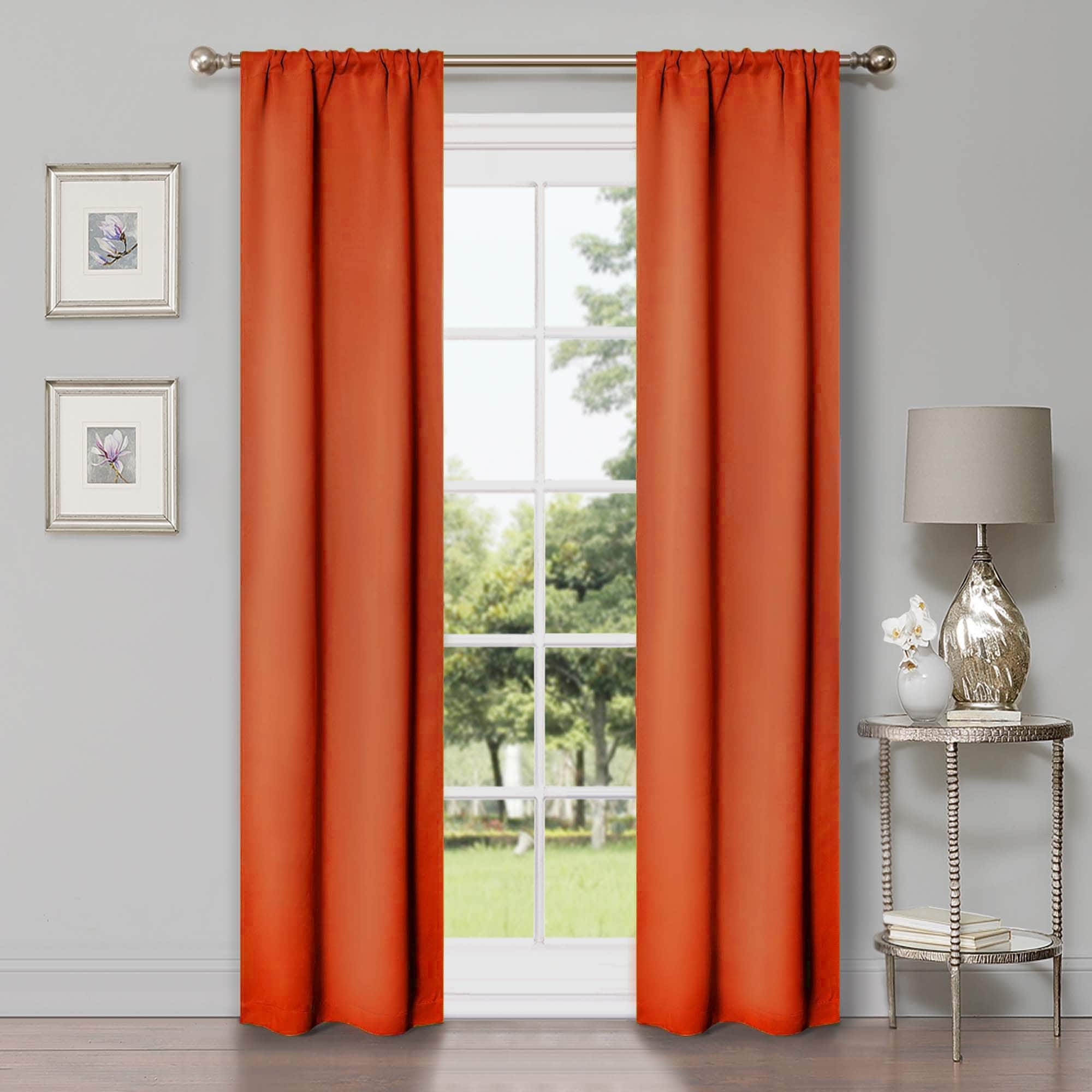 Superior Solid Machine Washable Room Darkening Semi-Blackout Curtains, Set of 2