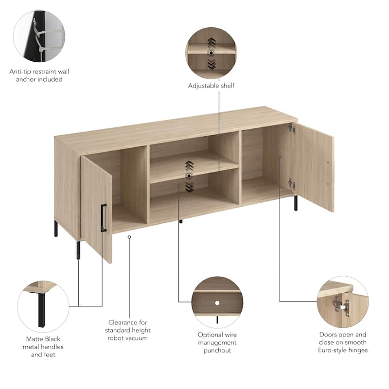Bush Furniture Essence 58W TV Stand with Doors and Shelves