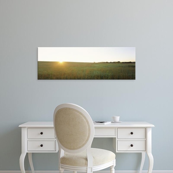 Easy Art Prints Panoramic Images's 'Sunset over a landscape, Iowa County, Wisconsin, USA' Premium Canvas Art