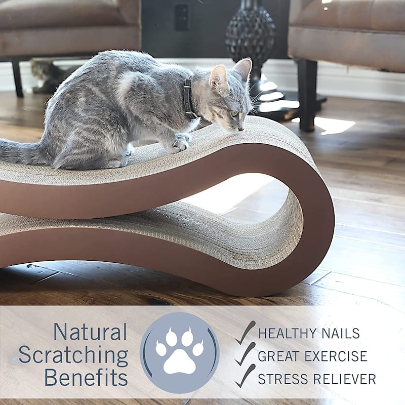 Curved Cat Scratcher Cat Cardboard Furniture Protector Infinity Shape