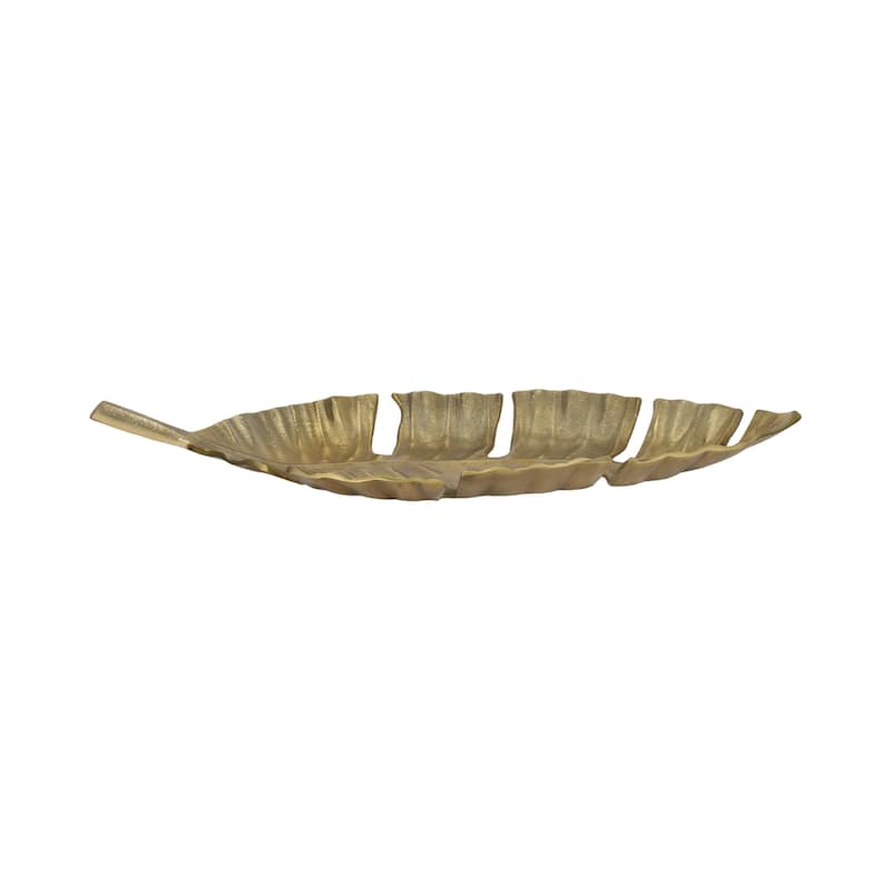Sagebrook Home Metal Glam Leaf Decorative Tray