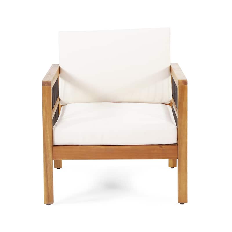 Elias Outdoor Acacia Wood Outdoor Chat Set by Christopher Knight Home