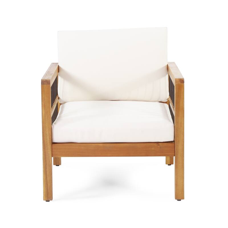 Elias Outdoor Acacia Wood Outdoor Club Chairs by Christopher Knight Home