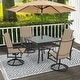 preview thumbnail 2 of 30, Erommy Outdoor Patio Dining Set with Swivel Rocker Chairs, Metal Table with Umbrella Hole, Patio furniture for Backyard 5-Piece - Brown