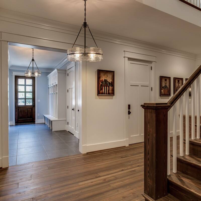 Dimmable Large Drum Glass Chandelier for Dining Room High Ceiling Living Room