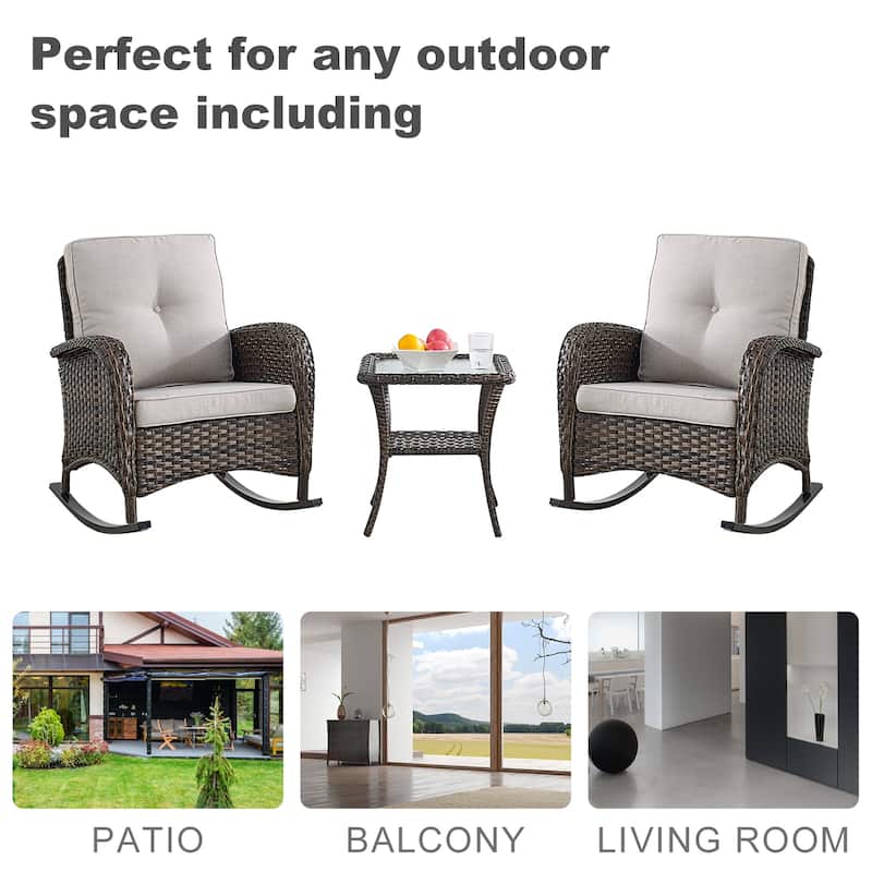 Gymojoy Outdoor Rocking Chairs Set of 2 Patio Furniture Sets