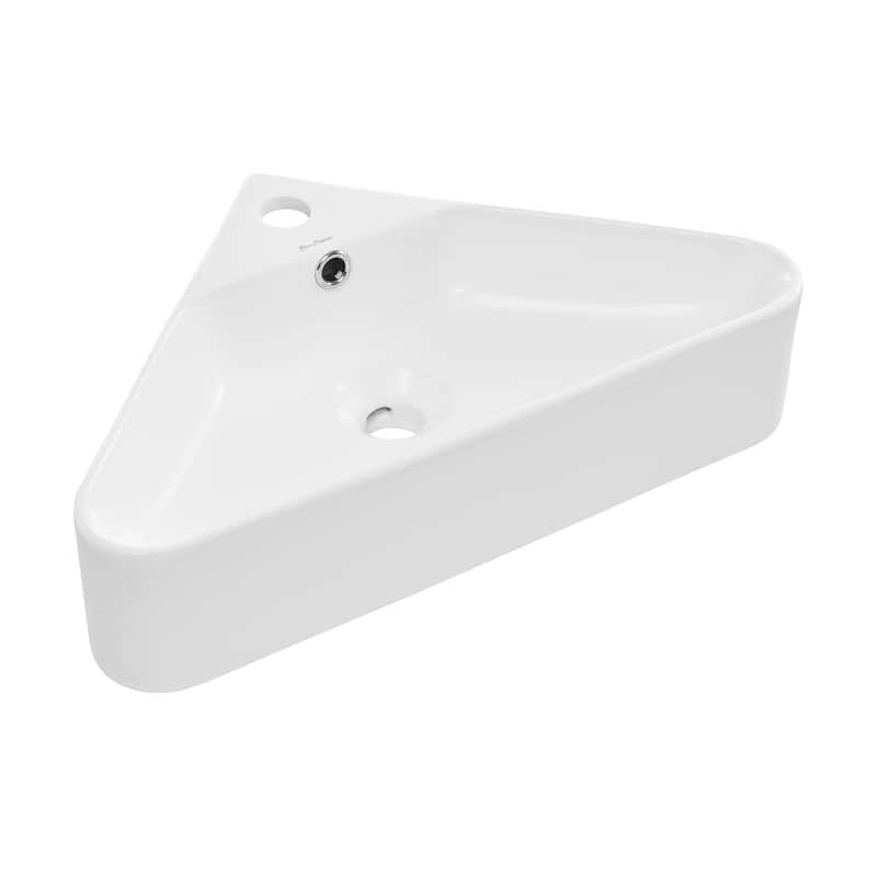 Angers Corner Wall Hung Sink - 22.05" x 13.4" 5.1" - 22.05" x 13.4" 5.1" - White