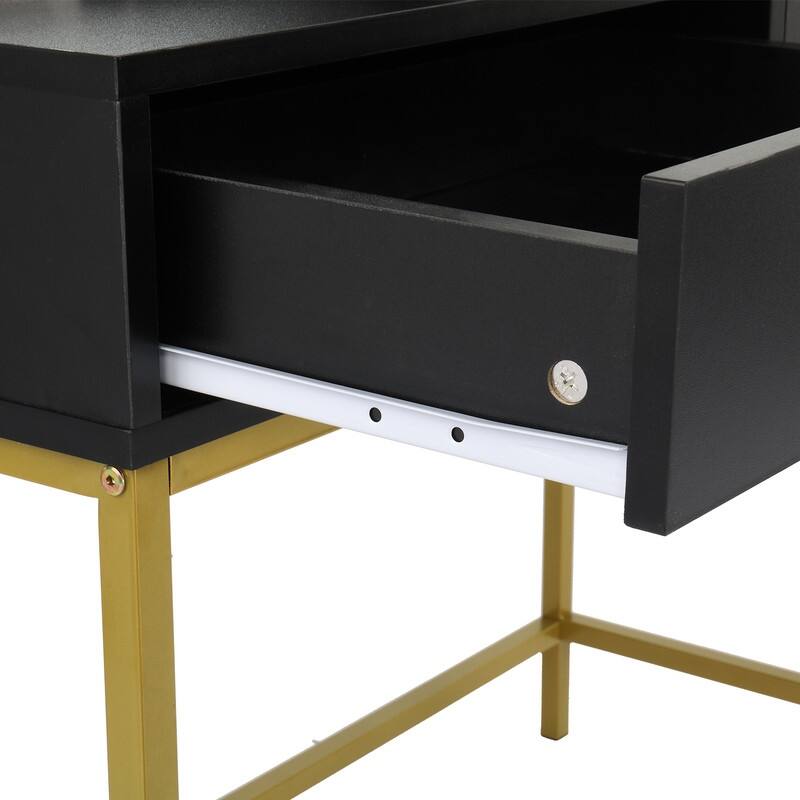 Large Vanity Set, Dressing Table Dresser Desk for Women, Girls, Bedroom (White, Black)