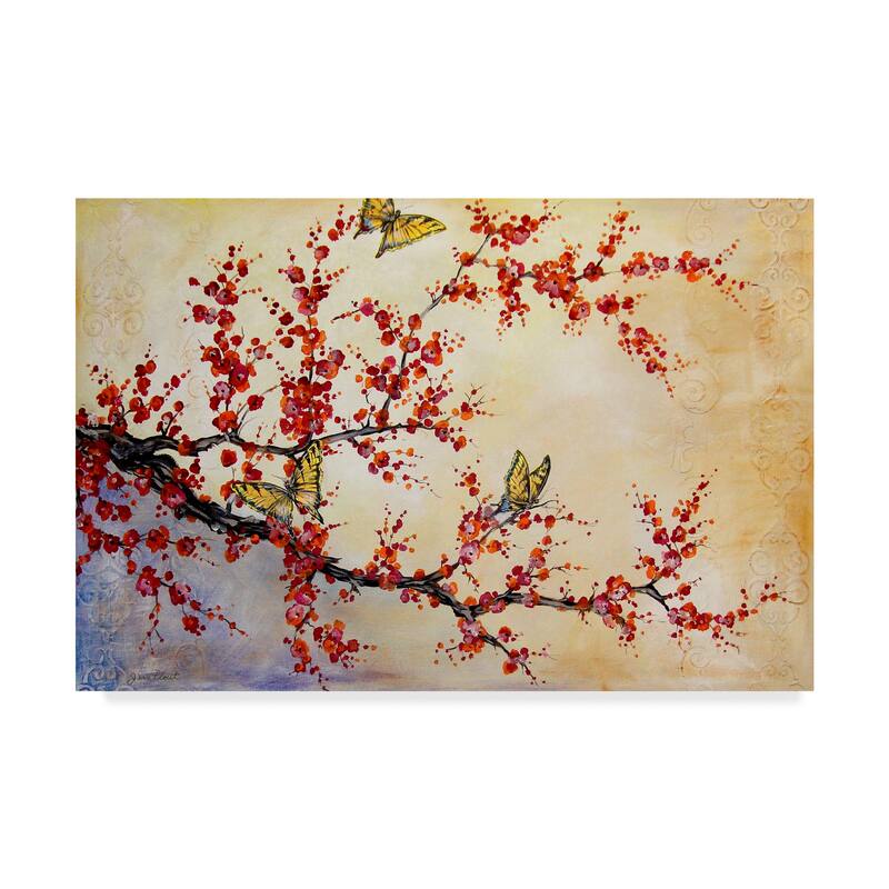 Jean Plout 'Butterfly Blossoms' Canvas Art