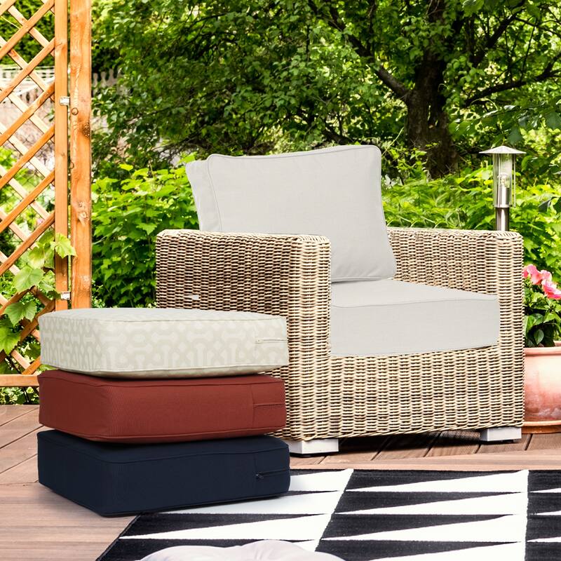 Aoodor 25x25x6 Inch Outdoor Patio Chair Cushions Set, Weather-Resistant Sunbrella Fabric Outdoor Cushion