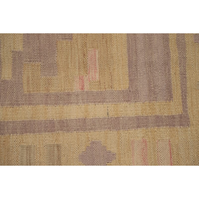 Hand Woven Oriental 100% Wool Carpet Southwestern Tribal Yellow & Gold Kilim Area Rug - 5' 11'' X 4' 0''