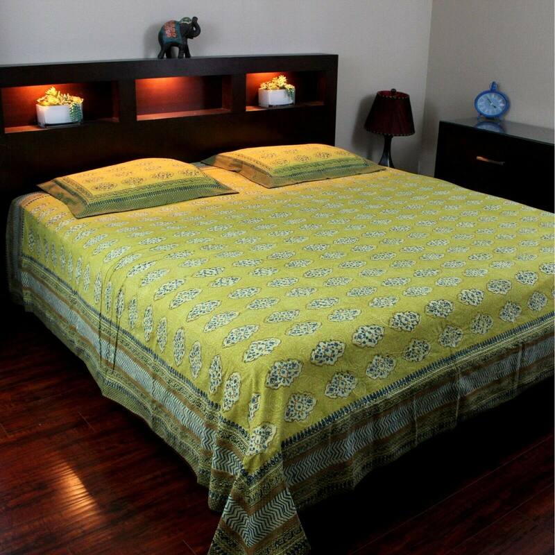 Cotton Block Print Geometric Tablecloth Rectangle