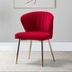 preview thumbnail 38 of 105, Luna Modern Glam Upholstered Tufted Back Side Accent Dining Chair with Small Base by HULALA HOME RED
