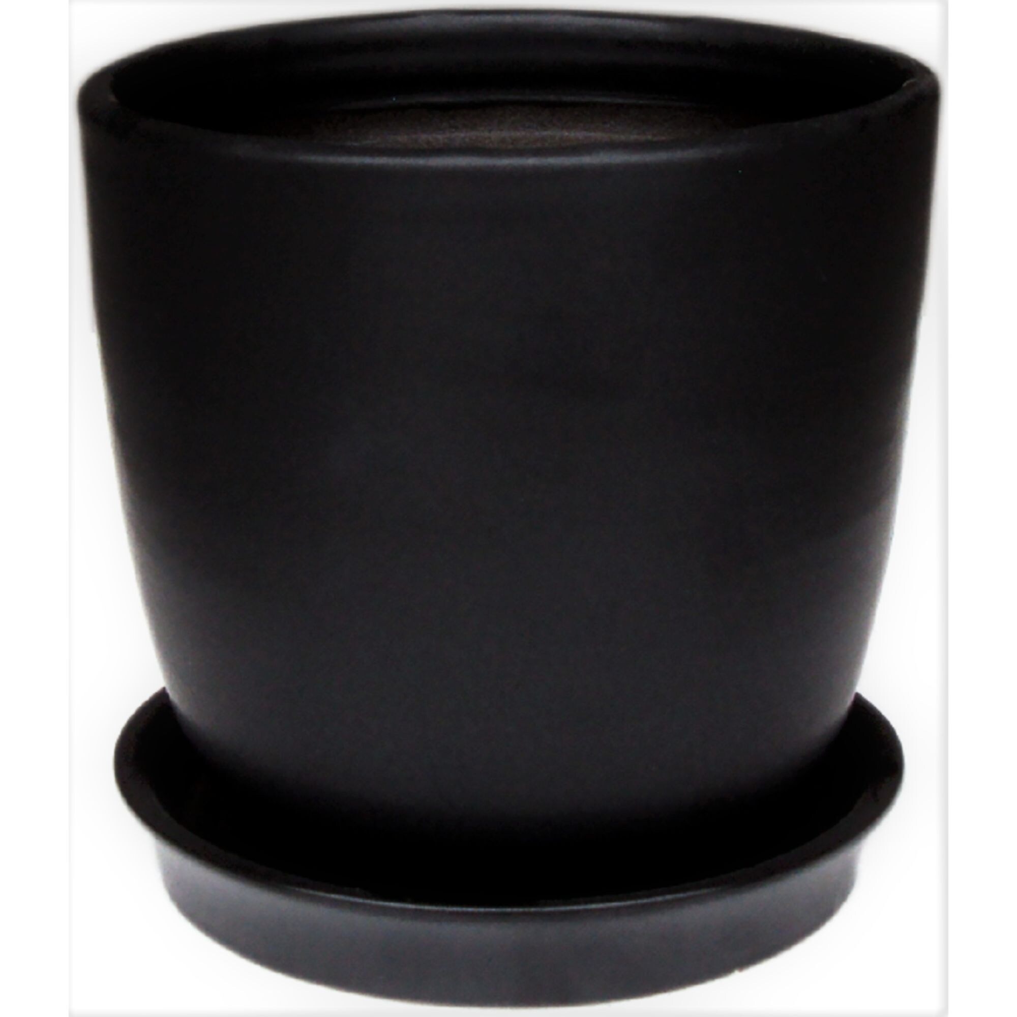 Shop Set Of 2 Matte Black Ceramic Pot Planter 10 25 On Sale Overstock 32011500