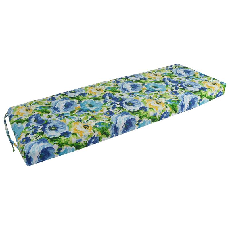 Blazing Needles 54-inch All-Weather Bench Cushion - 54 x 19 - Lesandra Sunblu