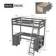 preview thumbnail 5 of 12, Twin Size Loft Bed with U-shaped Desk, Drawers and Storage Shelves