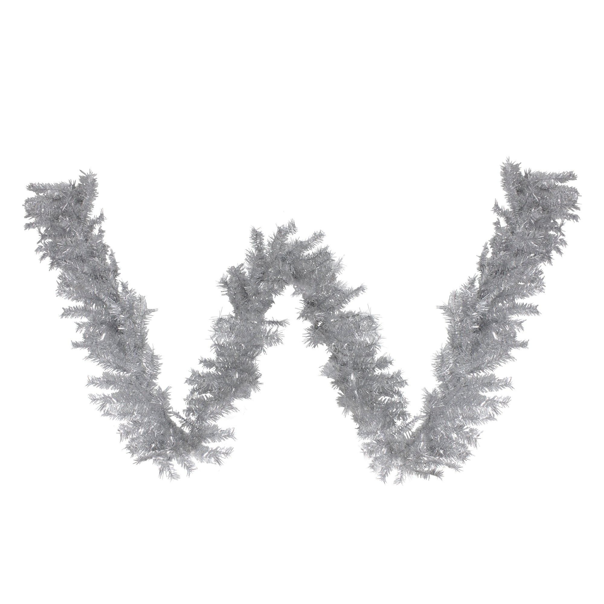 9' x 12" Silver Tinsel Artificial Christmas Garland Unlit