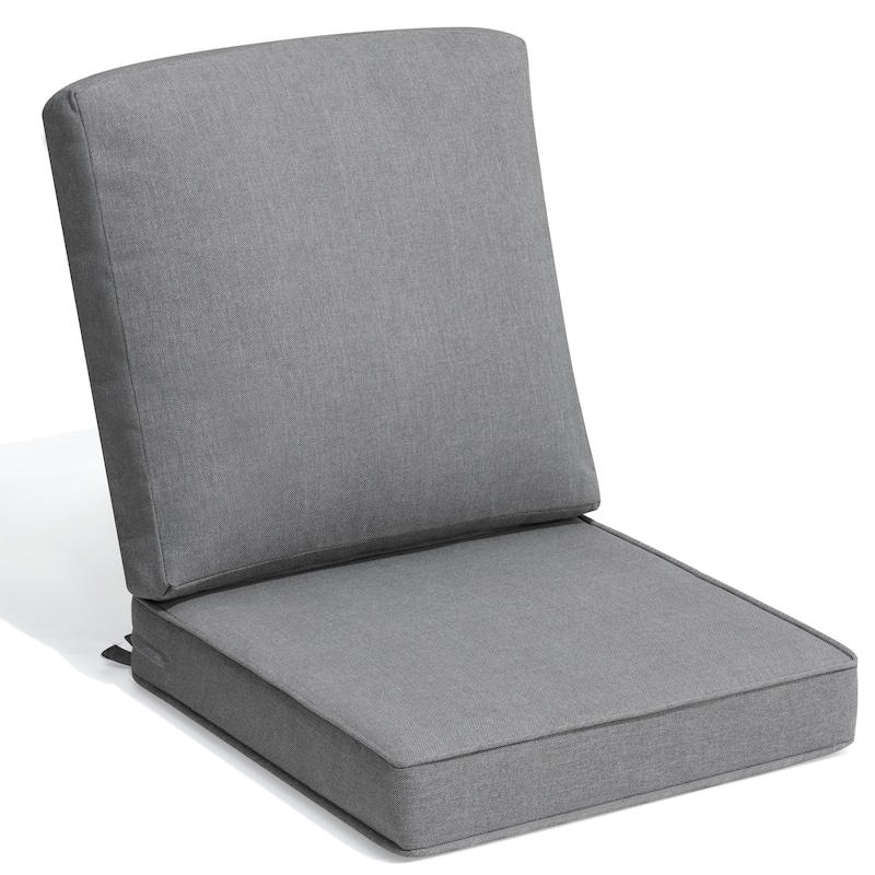 21 W x 22 D in. Deep Seat Outdoor Cushion Set by Crestlive Products - 1-Seater - Light Grey