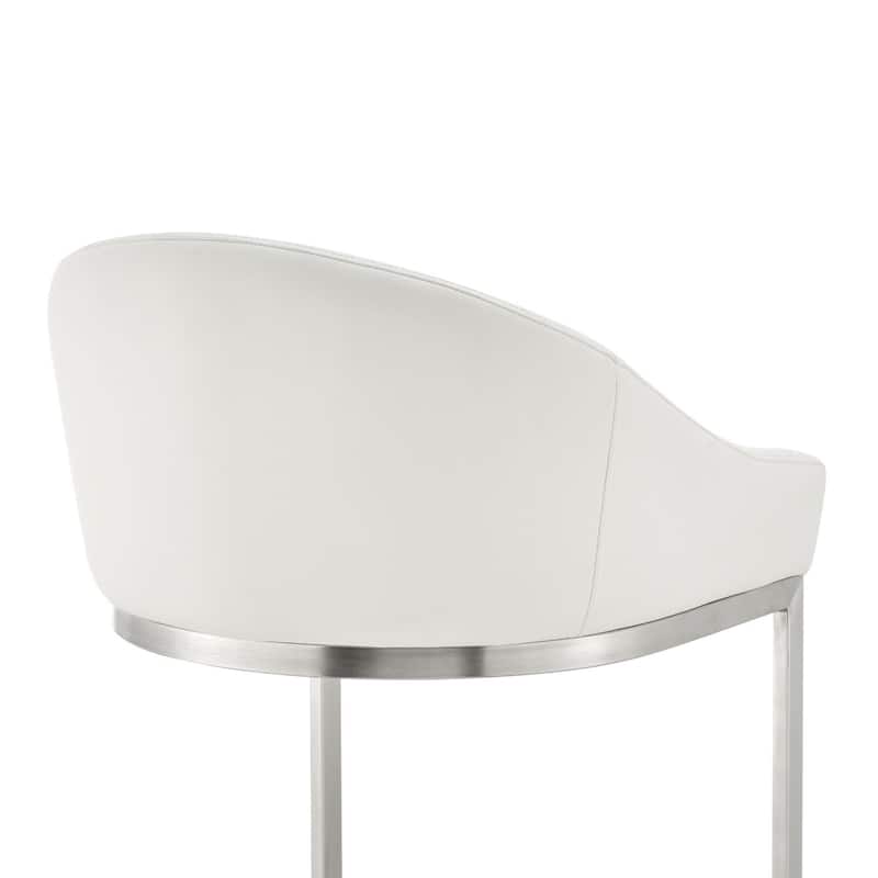 Katherine Upholstered Metal Bar or Counter Height Stool with Cantilever Base