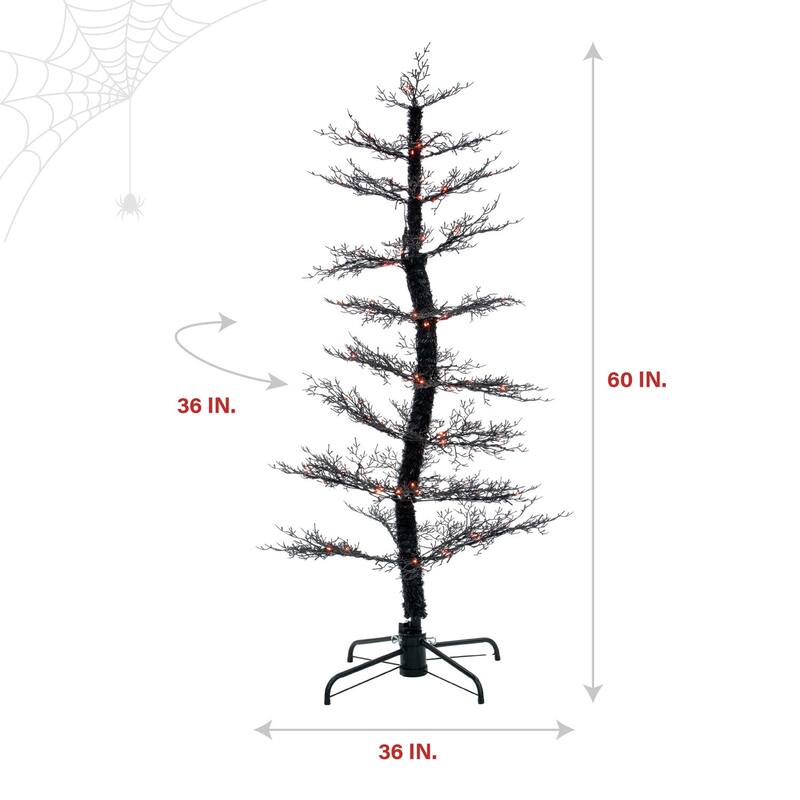 Haunted Hill Farm 5-ft. Dancing Halloween Tree with Orange LED Lights and Sound