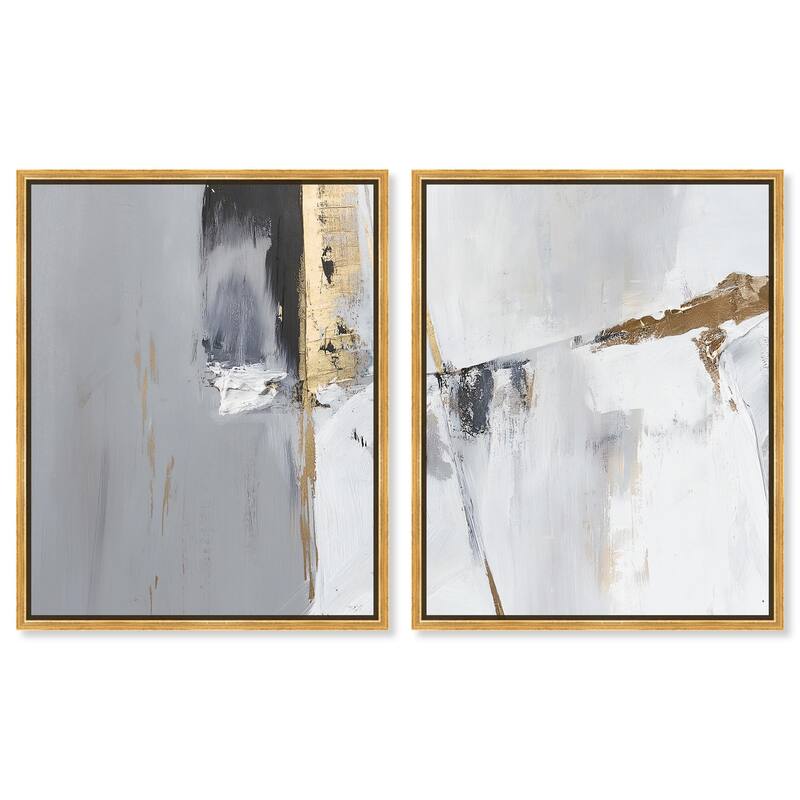 Cracks of Creation I Canvas Set of 2 by Art Remedy - 24" x 30" - Gold