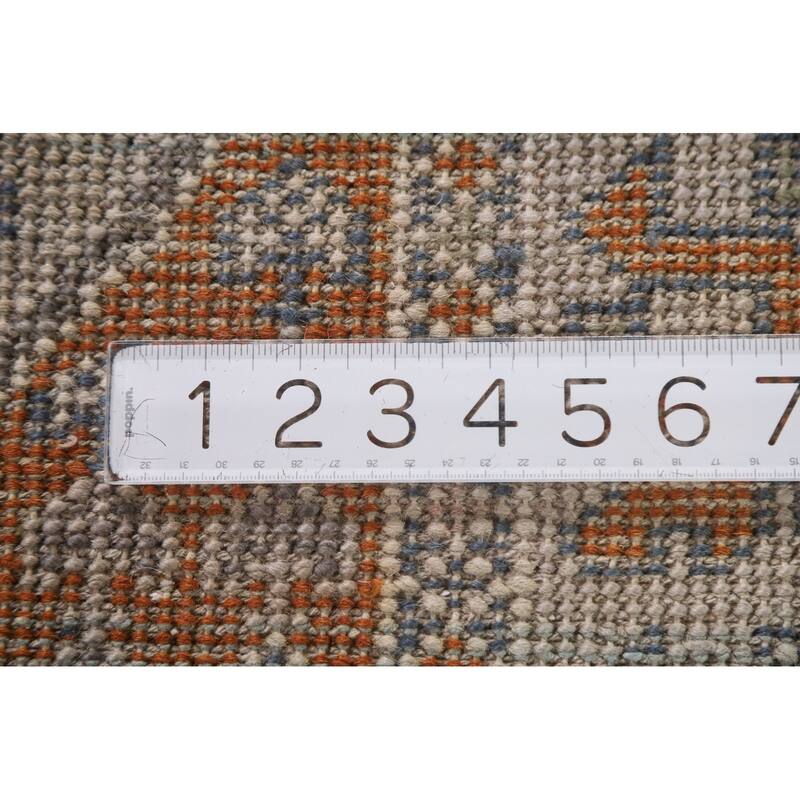 Geometric Heriz Serapi Indian Runner Rug Hand-Knotted Wool Carpet - 2'7"x 7'11"