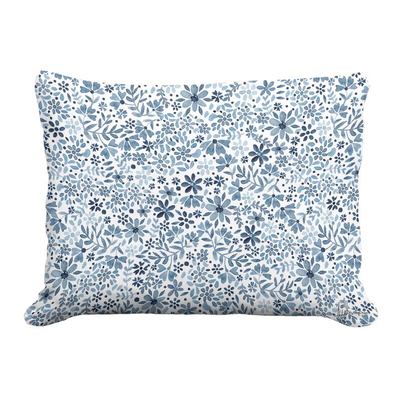 Magnolia Casual Outdoor Pillow Indigo Flourish 19x24