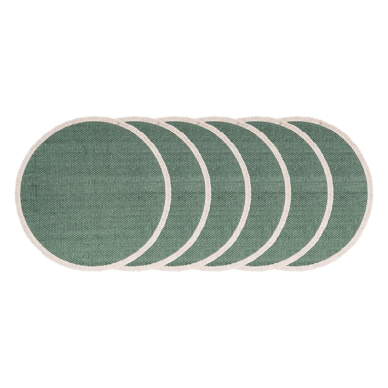 Fringed Aspen Round Placemat Set 6