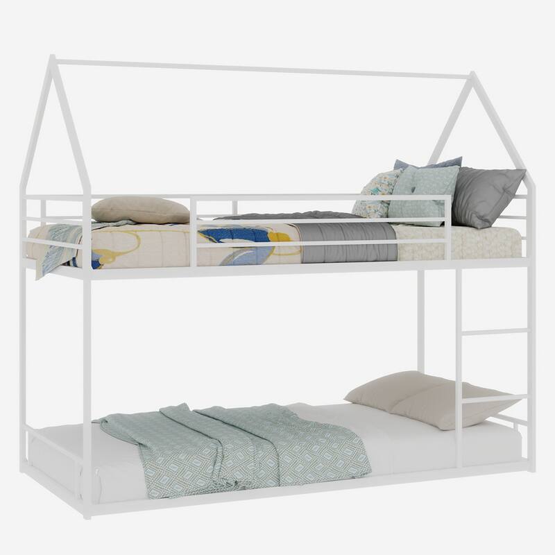Metal Twin over Twin Bunk Bed Heavy-duty Sturdy Metal