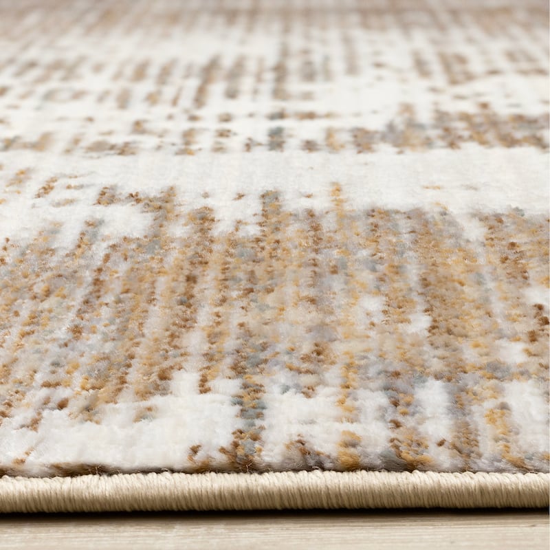 Cream Beige Gray Modern Indoor Area Rug, 5'3" x 7'10"