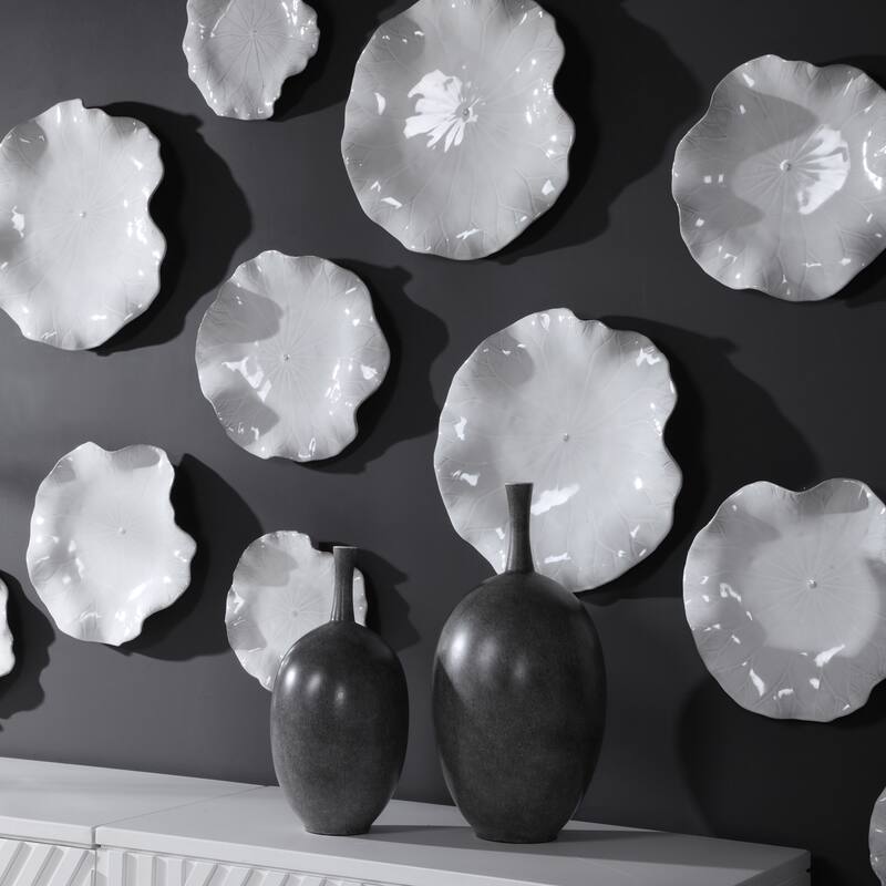 Uttermost Abella White Ceramic Wall Decors (Set of 3)
