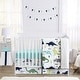 preview thumbnail 1 of 4, Sweet Jojo Designs Blue and Green Mod Dino Modern Dinosaur Collection 4-piece Bumperless Crib Bedding Set