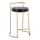Option Black Faux Leather/Gold Metal