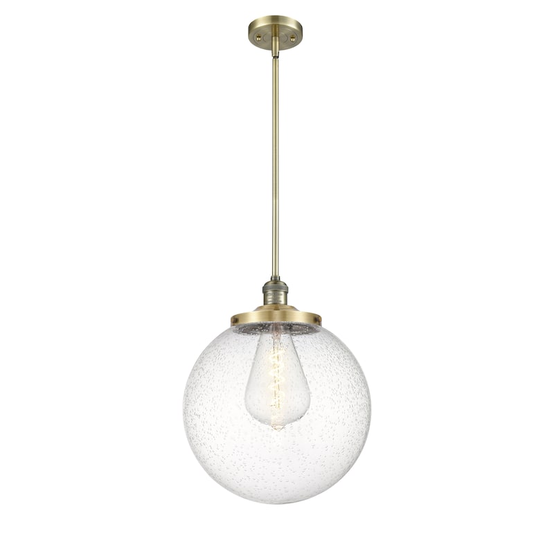 Innovations Lighting Franklin Restoration Beacon - 1 Light 14" Pendant - Antique Brass/Seedy