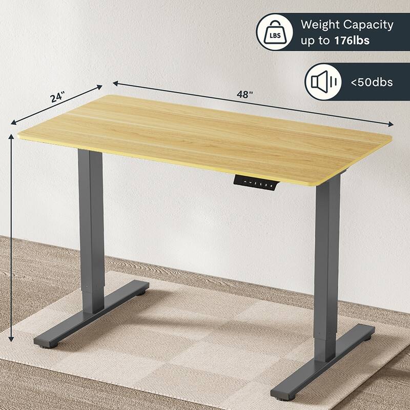 Electric Standing Desk 48x24 Inch Adjustable Office Setup