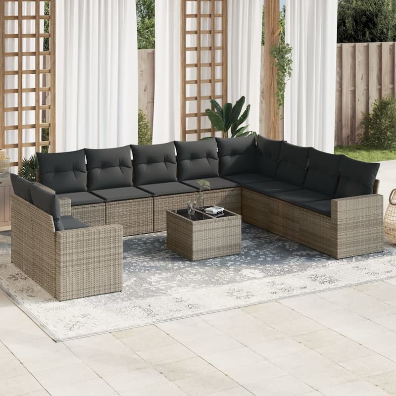 vidaXL Garden Sofa Set Grey - 21.7 x 21.7 x 14.6