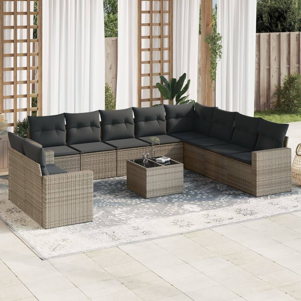 vidaXL Garden Sofa Set Grey - 21.7 x 21.7 x 14.6