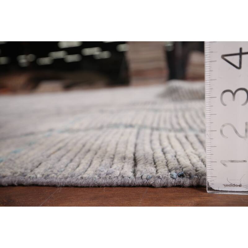 Moroccan Oriental Area Rug Hand-Knotted Bedroom Wool Carpet - 8'7"x 11'10"