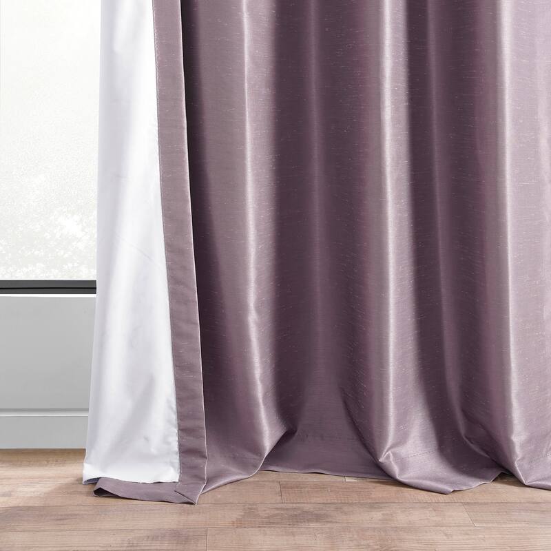 Exclusive Fabrics Textured Dupioni Faux Silk 108-inch Blackout Grommet Curtain (1 Panel) - 50 x 108