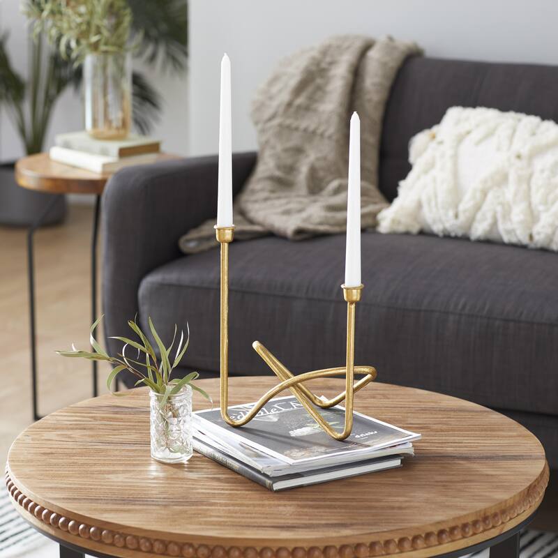 CosmoLiving by Cosmopolitan Gold Metal Candelabra - Gold