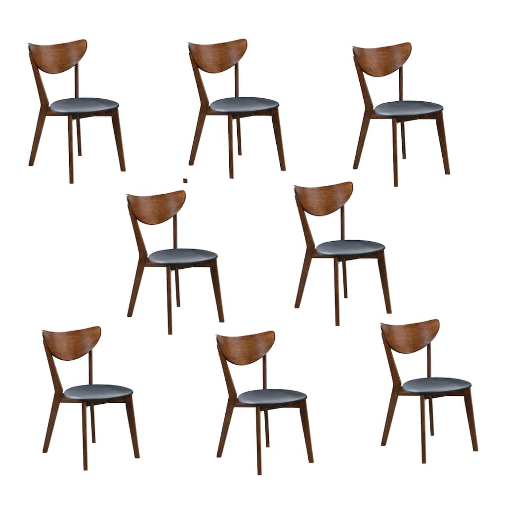 Marvin Black and Dark Walnut Open Back Dining Chairs (Set of 8)