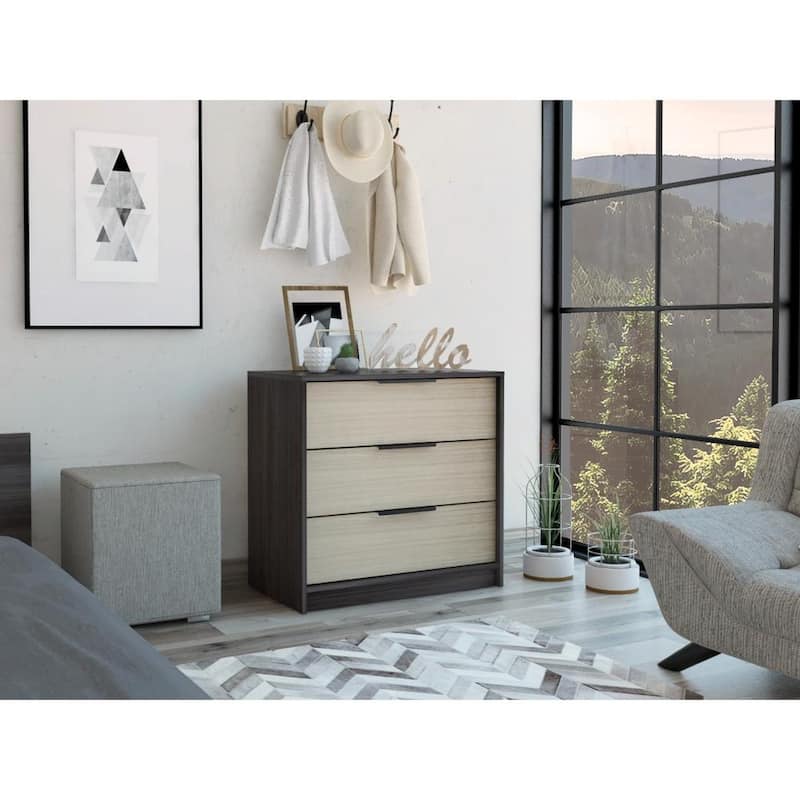 TUHOME Kaia 27-inch Wide Contemporary 3 Drawer Dresser