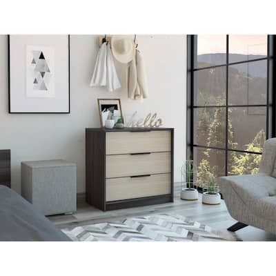 TUHOME Kaia 27-inch Wide Contemporary 3 Drawer Dresser