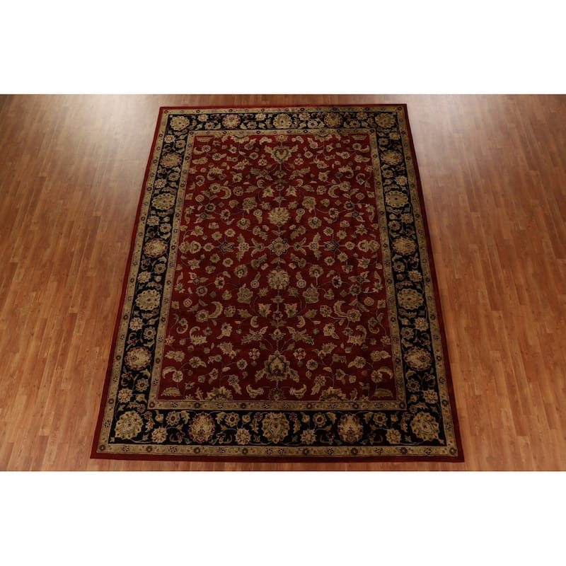 Floral Agra Oriental Area Rug Hand-Tufted Traditional Wool Carpet - 8'11" x 11'10"