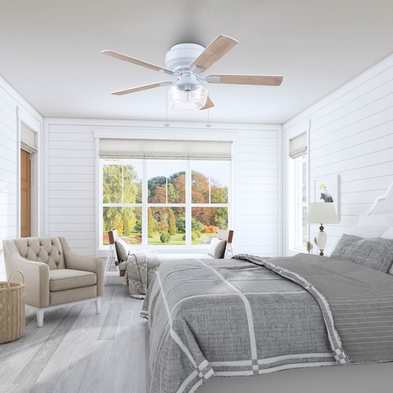 52" MaCenna Indoor Traditional Farmhouse Ceiling Fan with Pull Chains, Dry-Rated