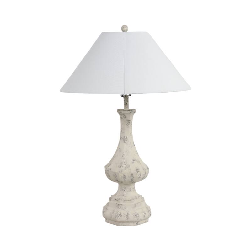 Table Lamp Resin Polyresin Fabric Linen Casual Style for Home Office Bedroom Living Room - 31" White - 20" x 20" x 31"