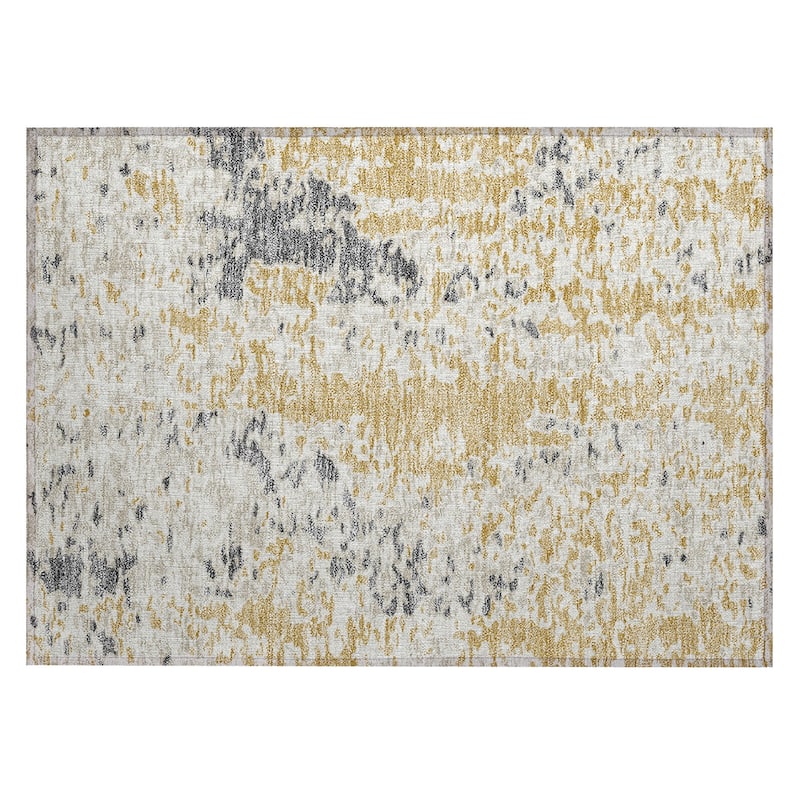 Machine Washable Indoor/ Outdoor Abstract Chantille Rug