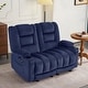 preview thumbnail 29 of 58, MCombo Power Reclining Loveseat Sofa with Heat and Massage, Fabric PR648 2-Seat Blue